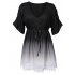  EU Direct  AMZ PLUS Women Plus Size Casual V neck Contrast Lace Trim Summer Dress