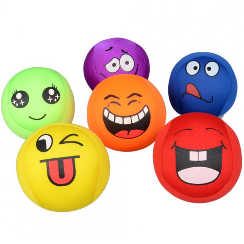 [EU Direct] Baby Educational Toy Cute Facial Expression Squeeze Ball Assorted Color Soft EVA Foam Balls Set for Hand Wrist Finger Exercising