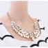  EU Direct  Bestpriceam Lady Fashion Pearl Rhinestone Crystal Chunky Collar Statement Necklace