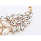[EU Direct] Bestpriceam Lady Fashion Pearl Rhinestone Crystal Chunky Collar Statement Necklace