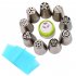  EU Direct  Cake Decorating Supplies Russian Piping Tips 11 Pcs Sets 9 Russian Tips 1 Disposable Pastry Bag 1 Tri Color Coupler 