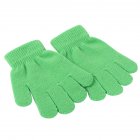 [EU Direct] Children Girl Boy Toddler Warm Solid Color Winter Spring Knit Magic Gloves For 3-13 Years Green