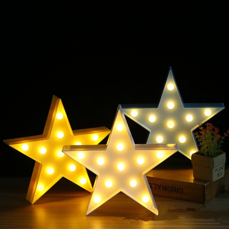 [EU Direct] Creative Energy Saving Star Night LED Light 3W Warm White Light White