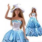  EU Direct  E TING Blue Princess Wedding Party Clothes Dress Chrismas Gift doll
