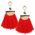  EU Direct  Exaggerate Women Ethnic Vintage Earrings Long Fringe Earrings Handmade Chinese Jewelry Tassel Earrings E0196 Red