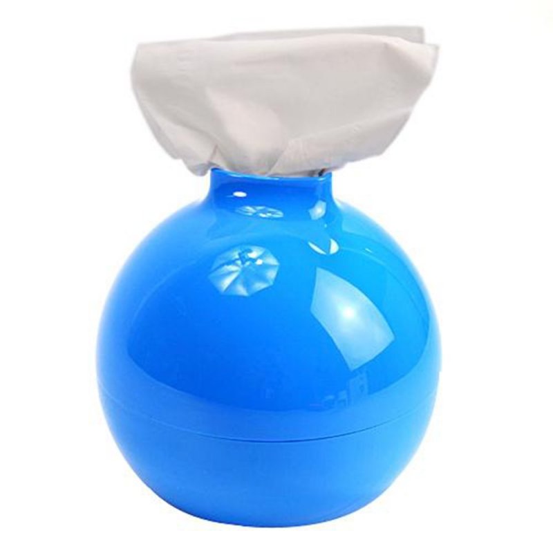 [EU Direct] Fashion Bomb Shape Paper Holder Home Decor Paper Pot Toilet Bath Table Tissue Holder Dispenser Box Cover Case (Blue)