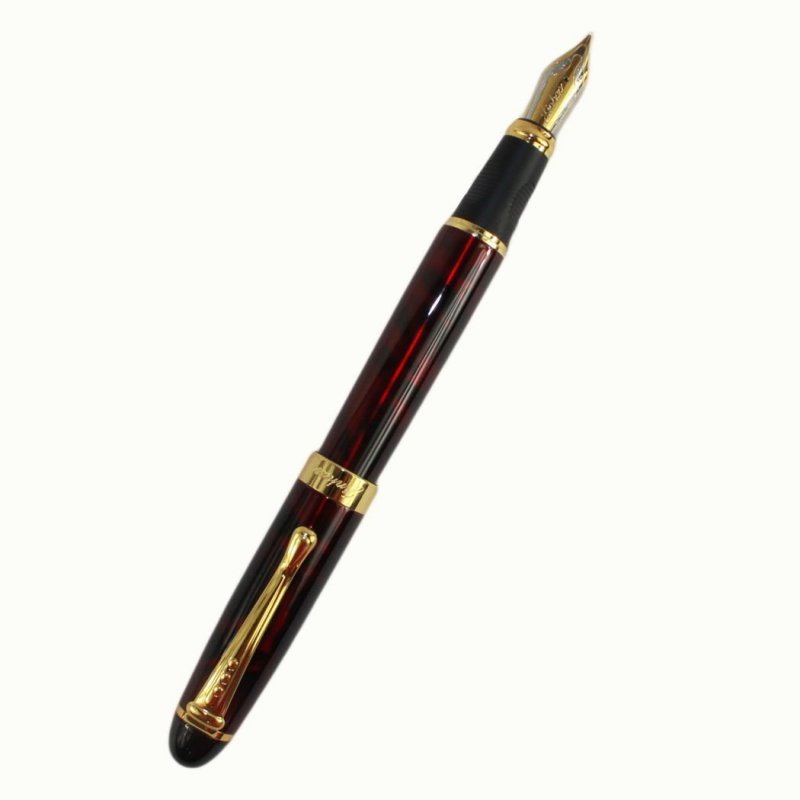 EU Fashion Elegant Jinhao 450 Dark Red Fountain Pen with Golden Clip