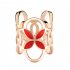  EU Direct  Fashion Three Ring Scarf Clip Four leaf Clover Shawl Buckle Brooch Pin for Women