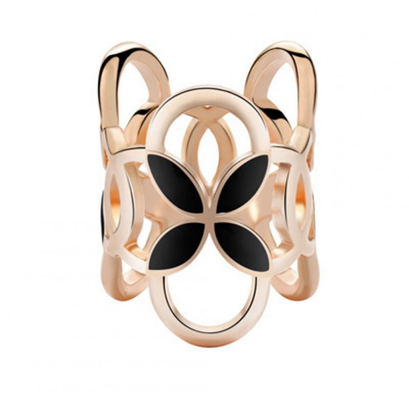 [EU Direct] Fashion Three Ring Scarf Clip Four-leaf Clover Shawl Buckle Brooch Pin for Women