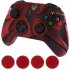  EU Direct  Generic New Silicone Cover Case Skin Controller   Grip Stick Caps for Xbox One camouflage Red Black 