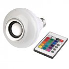 EU Intelligent E27 <span style='color:#F7840C'>LED</span> White + RGB Light Ball Bulb Colorful Lamp Smart Music Audio Bluetooth 3.0 Speaker with Remote Control for Home, Stage