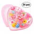  EU Direct  Kids Assorted Cute Resin Acrylic Cartoon Rings Toy with Plastic Storage Box Party Favors Girls Gift  Style Random 