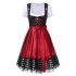  EU Direct  Kojooin Women s Oktoberfest Plaid Mesh Stitching Embroidery A Line Formal Dresses Suit