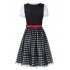  EU Direct  Kojooin Women s Oktoberfest Plaid Mesh Stitching Embroidery A Line Formal Dresses Suit