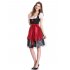  EU Direct  Kojooin Women s Oktoberfest Plaid Mesh Stitching Embroidery A Line Formal Dresses Suit
