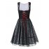  EU Direct  Kojooin Women s Oktoberfest Plaid Mesh Stitching Embroidery A Line Formal Dresses Suit