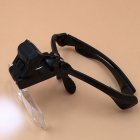 [EU Direct] LED Light Headband Head Glasses Magnifier Reading Antiques Jewelry Stamp Repair Tools 4 Lenses