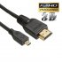  EU Direct  Micro HDMI to HDMI 1080p Cable TV AV Adapter 6FT 1 8m Mobile Phones Tablets HDTV black