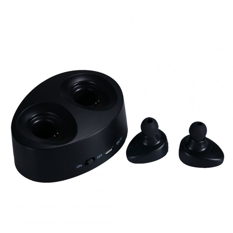 EU Mini Wireless Headphone Invisible Binaural Style Sport Strereo Bluetooth 4.1+EDR Earbuds for iPhone7/7 Plus A Shape Black