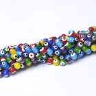 [EU Direct] Mixed Flat Millefiori Evil Eye Glass Loose Spacer Beads Choose 6mm 8mm 10mm 12mm 6mm 50pcs