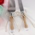  EU Direct  Modern Design Wedding Party Cake Knife and Server Set with Stainless Steel Blades Flax Rope Twine Wrapped Handles