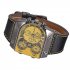  EU Direct  OULM Mens Oversize 3 Time Zone Military Sport Leather Quartz Watch  Yellow