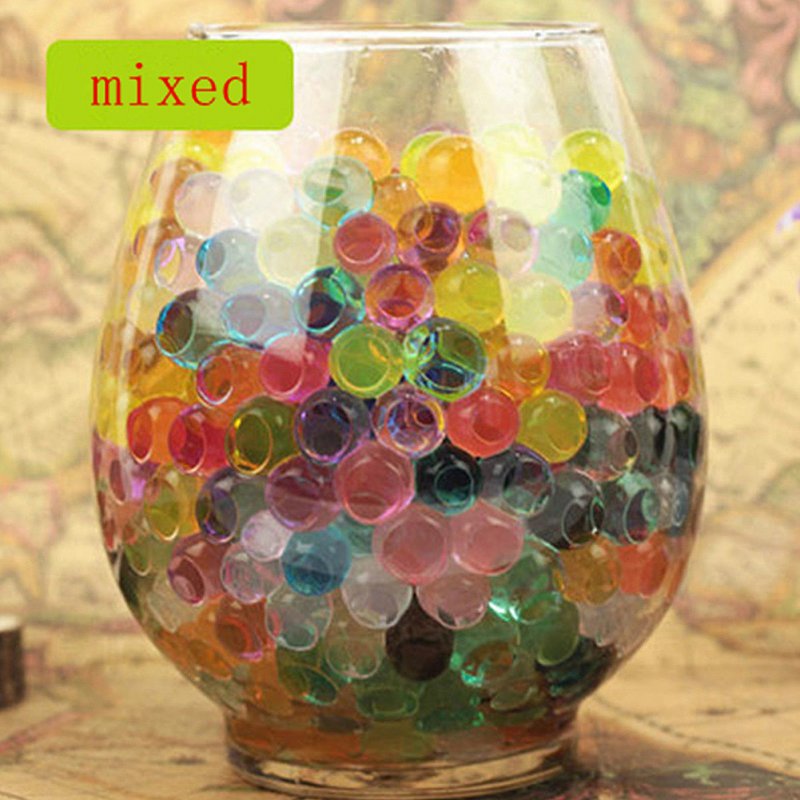 EU Pack of 100 PCS Wedding Crystal Water Bubble Bead Used for Sensory Toys and Décor Vase Filler, Soil, Plant decoration, Bamboo Plants (Mixed Colors)