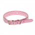  EU Direct  Pet Kingdom 2 Rows Rhinestone Bling Heart Studded Leather Dog Collar For Small Or Medium Pet Collar  Pink  Small 