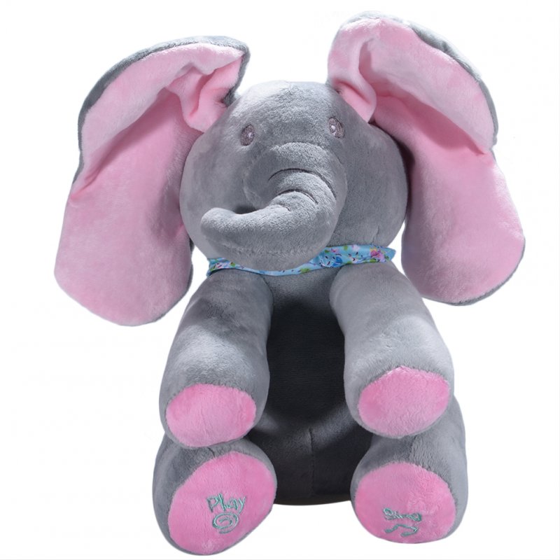 [EU Direct] Plush Elephant Doll Toy, Play Music, Hide Eyes, Funny, Educational Toy, Lots of Cute Kinds for Choice