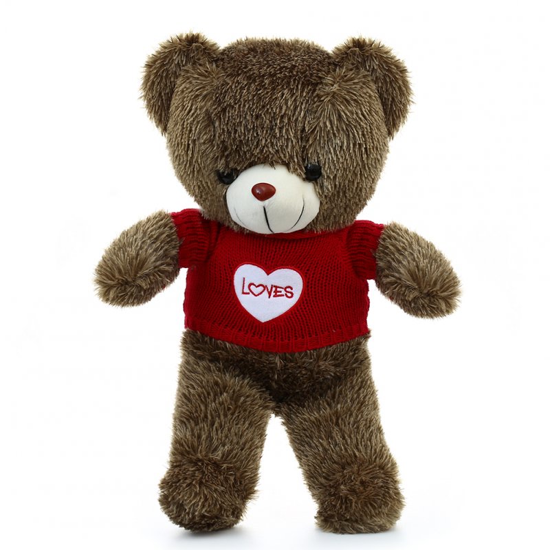 [EU Direct] Plush Stuffed Animals Giant Teddy Bear with Red Love Sweater 60CM