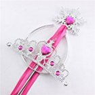 [EU Direct] Princess Dress Up Accessories Tiara Crown and Snowflake Wand Set Children Cosplay Accessories
