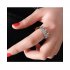  EU Direct  Princess Silver Rhinestone Queen Crown Ring Size 7