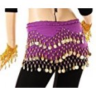 EU Purple Belly Dance Skirt With Gold Coins (Great Gift Idea)