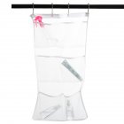 EU Quick Dry Hanging Bath Organizer with 6 Pockets, Hang on <span style='color:#F7840C'>Shower</span> Curtain Rod / Liner Hooks, <span style='color:#F7840C'>Shower</span> Organizer, Mesh <span style='color:#F7840C'>Shower</span> Organizer, Bathroom Accessories, Save Space in Small Bathroom Tub with 4 Rings
