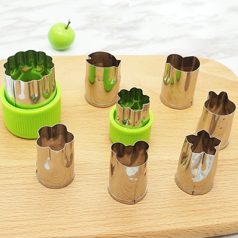 [EU Direct] Stainless Steel Cookie Mold Vegetable Fruit Cutters Shapes Set for Fun Food