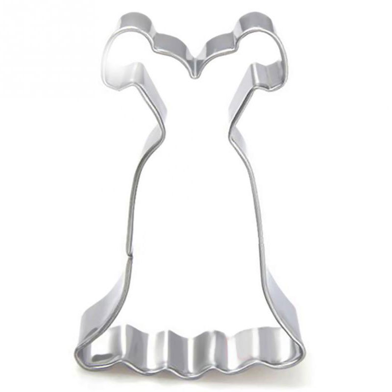 EU Stainless Steel Cookie Cutter Wedding Dress Biscuit Mold for DIY Biscuit Chocolate Fondant Cake Mousses