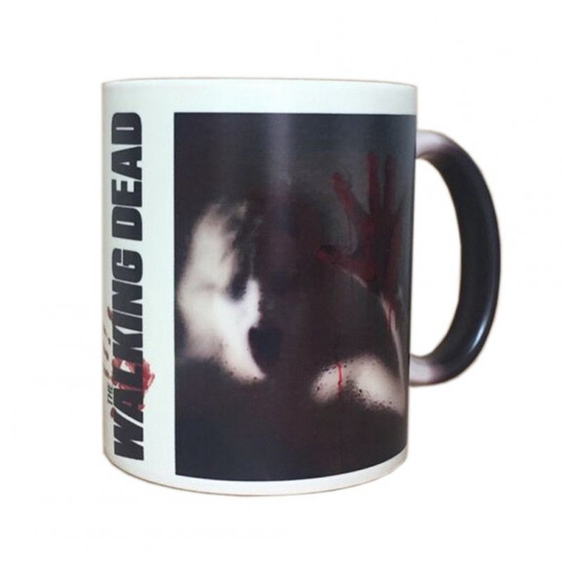 EU The Walking Dead Female Zombie Mug Heat Sensitive Color Changing Coffee Tea Mug Ceramic Mug