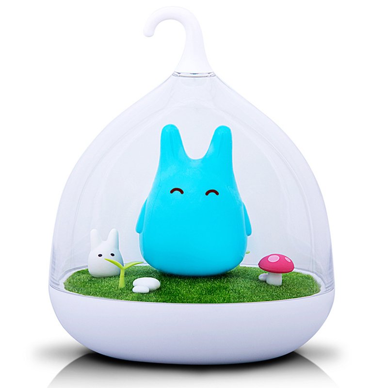 EU USB Rechargeable Touch Sensor LED Night Light Portable Dimmable Totoro Night Lamp for Baby Kid Children Blue