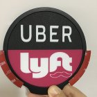 [EU Direct] Uber LED Flashing Car Glow Cycle Sticker White Light Sign Sticker On Window with Intelligent Induction White light (UBER lyft)