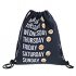  EU Direct  Unisex Emoji Print Sackpack Gym Shoulder Drawstring Backpack String Bag