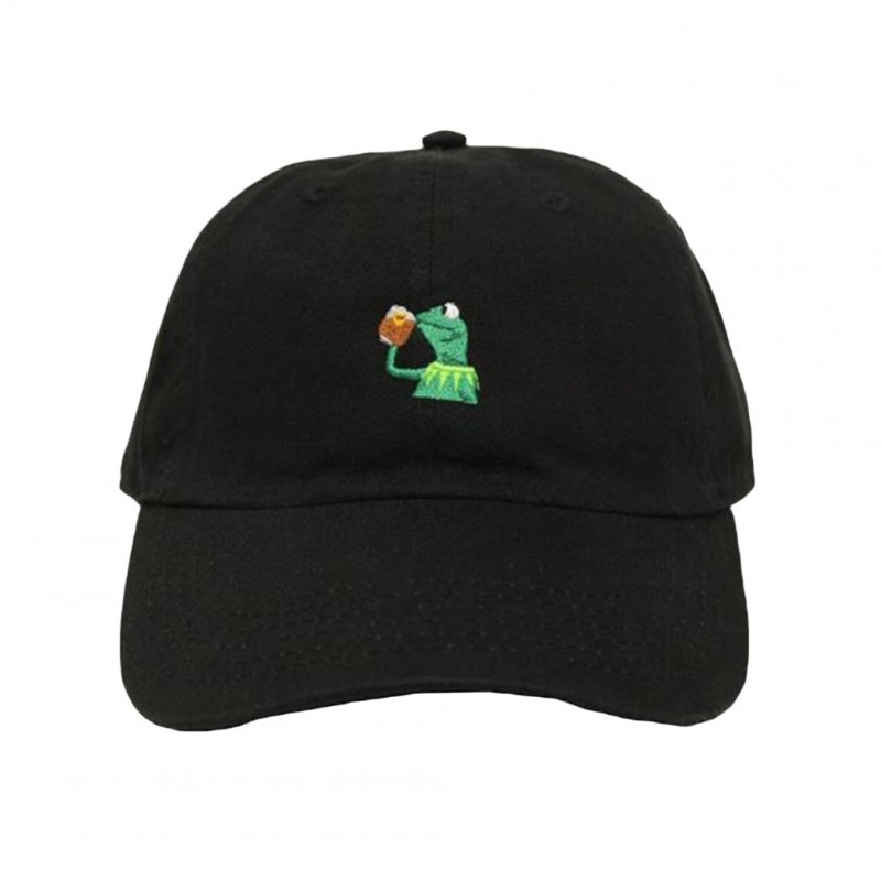 EU Unisex European Fashion Cotton Embroidery Frog Cartoon Plain Baseball Cap Snapback Hat