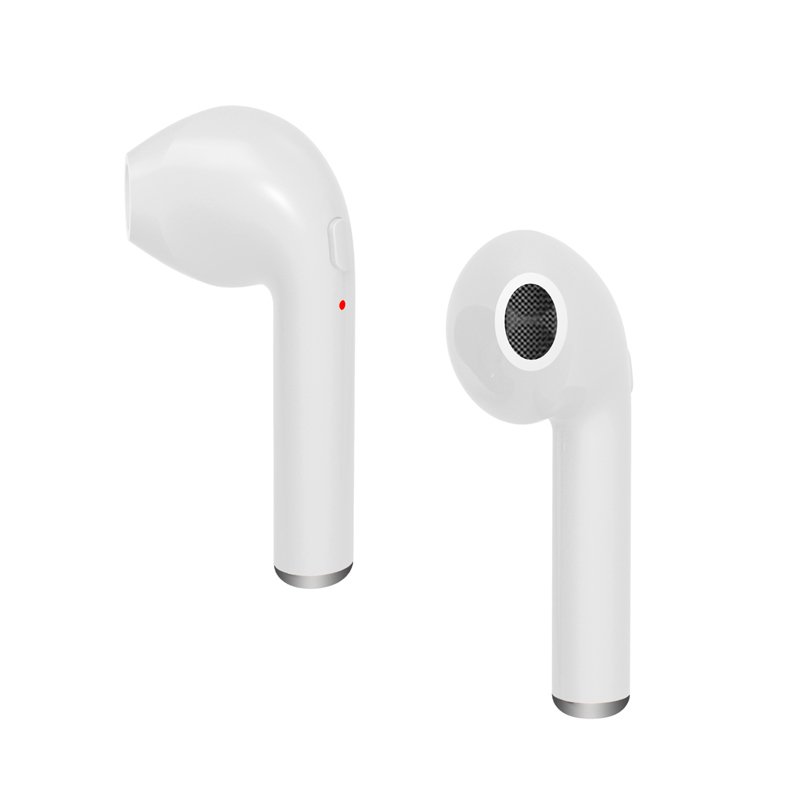 [EU Direct] Universal Mini Wireless Single Earpiece Headphones Hands-free Stereo Noise Canceling Bluetooth Earbud with Mic White