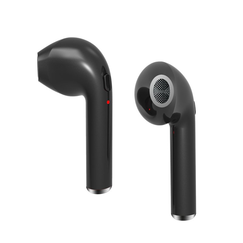 [EU Direct] Universal Mini Wireless Single Earpiece Headphones Hands-free Stereo Noise Canceling Bluetooth Earbud with Mic Black