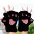  EU Direct  Women Cute Cartoon Cat Claw Gloves Winter Fingerless Bear Paw Half Finger Gloves