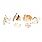  EU Direct  Women Fashion Personality Geometric Design Alloy Finger Joint Knuckle Nail Ring Set of 6pcs