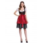  EU Direct  Women s Oktoberfest Plaid Mesh Stitching Embroidery A Line Formal Dresses Suit