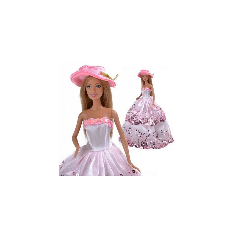 [EU Direct] Yiding Pink Princess Wedding Outfit Party Clothes Chrismas Dress doll