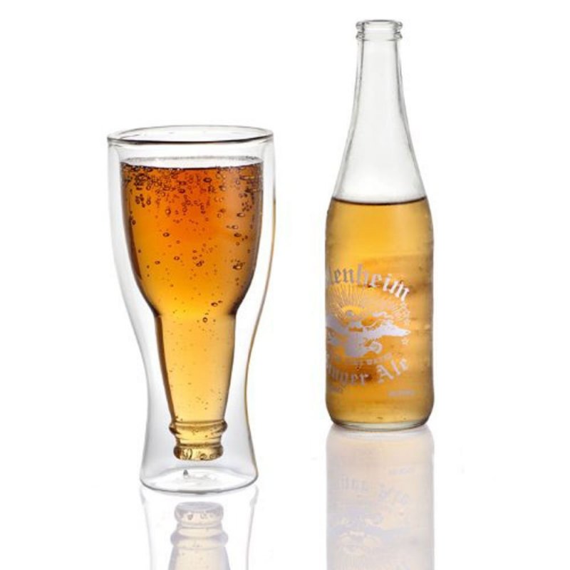 [EU Direct] niceeshop(TM) Hopside Down Beer Glass Double Wall Beer Glass
