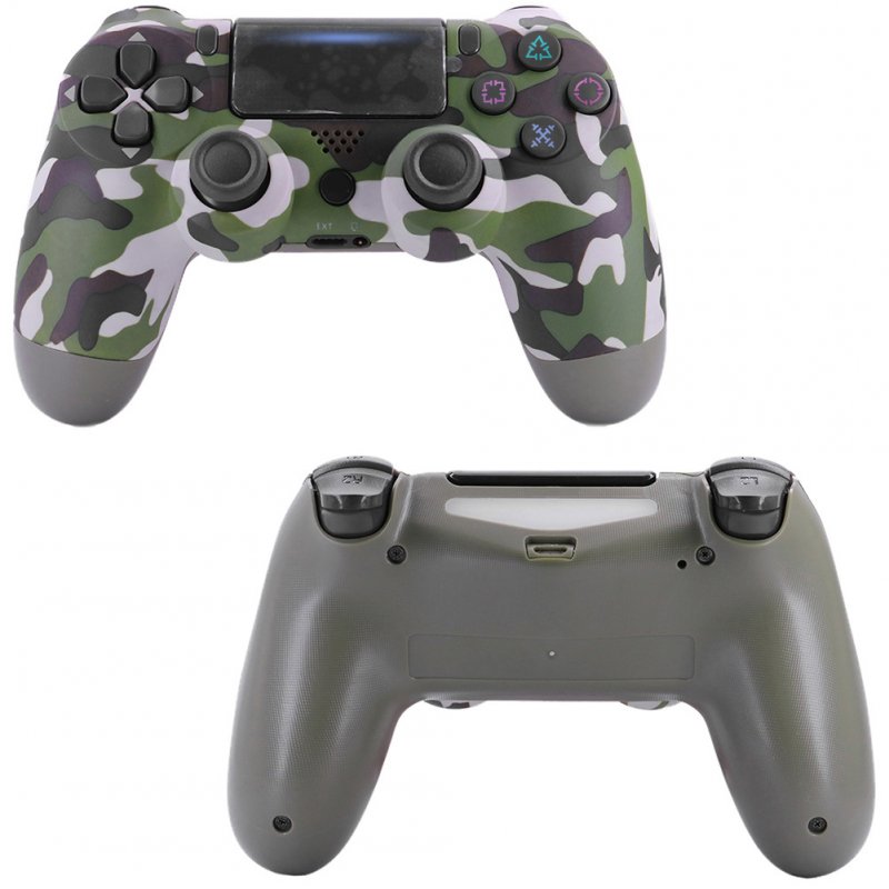 For PS4/Slim Controller Bluetooth 4.0 Mobile Gamepad with Light Bar Green camouflage