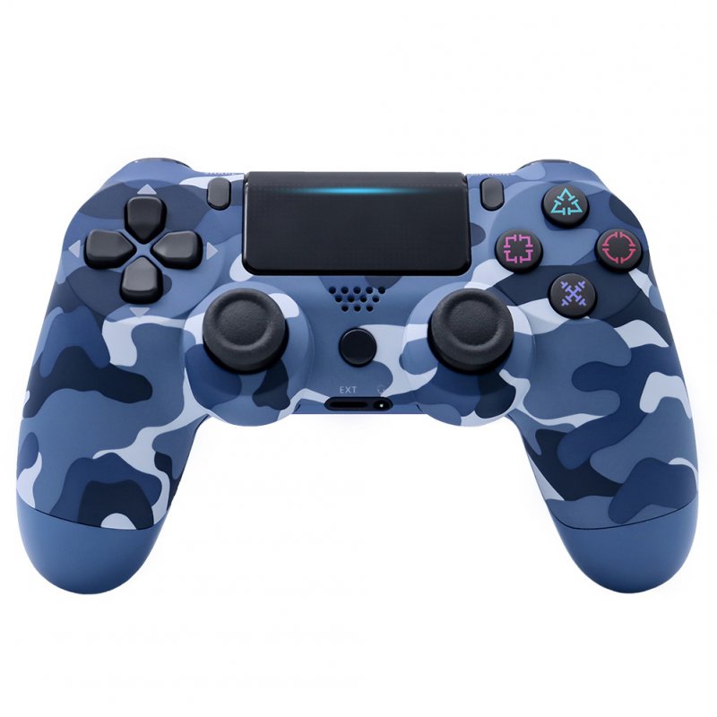 For PS4/Slim Controller Bluetooth 4.0 Mobile Gamepad with Light Bar Blue camouflage